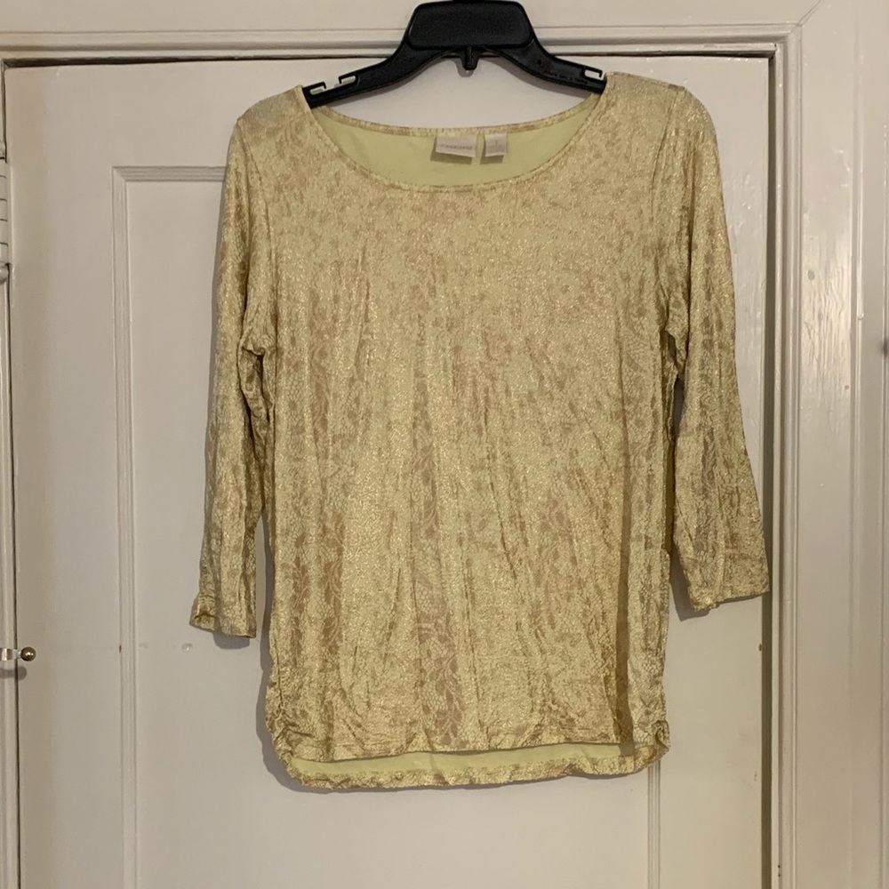 Yellow and gold Chico’s shirt